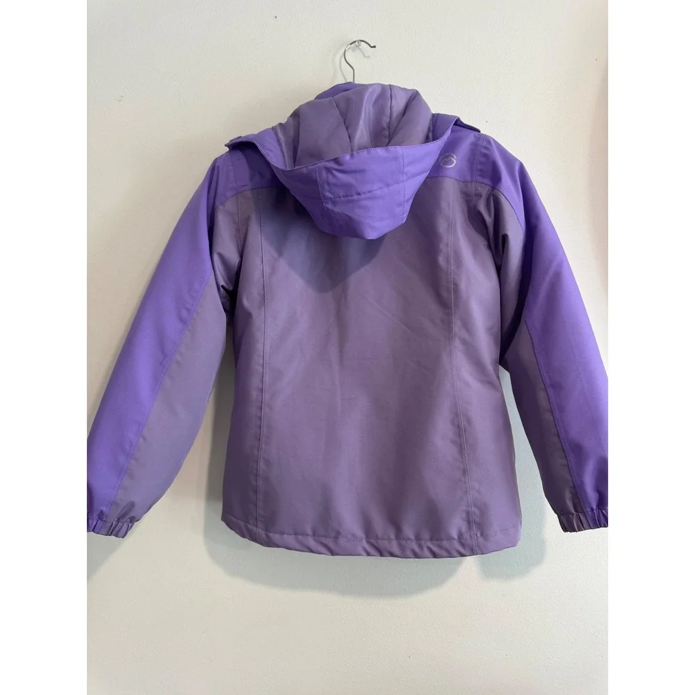 Magellan Outdoors Winter Jacket Girls L 12-14 Purple Insulated Galaxy Lining